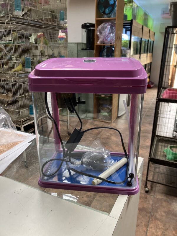 Acuario con luz led 2w de 8L
