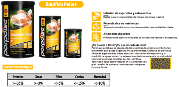 Porpoise goldfish granulado 350g/1200ml