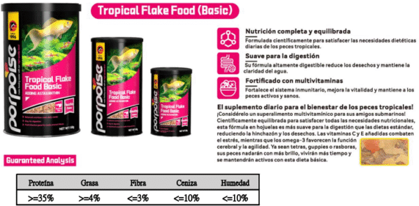 Porpoise tropical flake food basic 50g/400ml