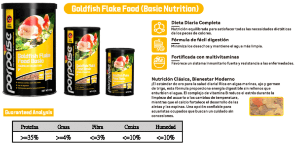 Porpoise goldfish flake food basic 150G/1200ml