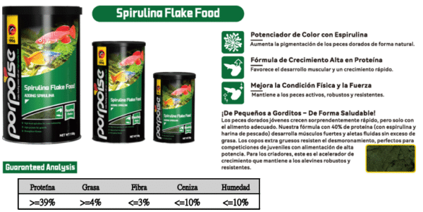 Porpoise spirulina flake food 50g/400ml