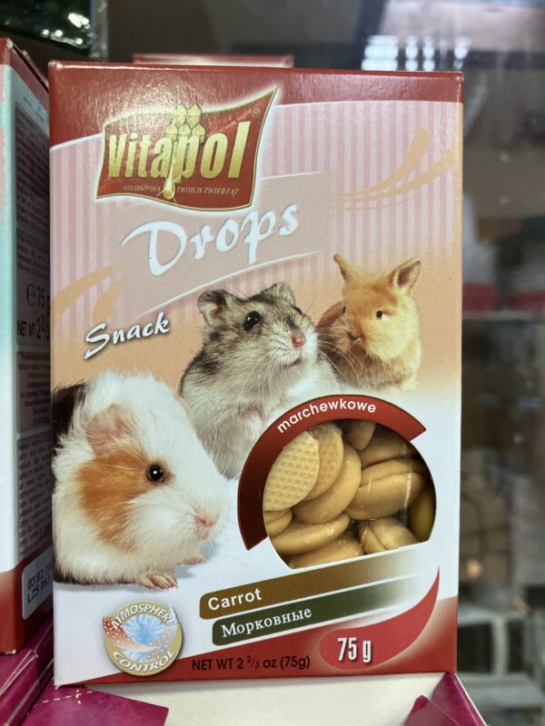 Carrot drops for rodents & rabbit 75 gr