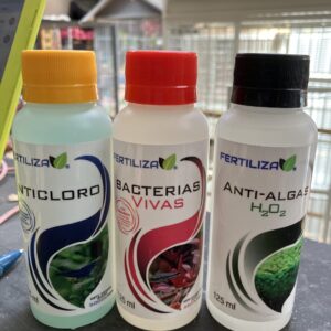 Tripack Mantenimiento Total 125 ml (Anticloro + Bacterias + Antialgas)